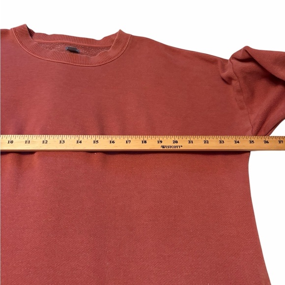 Aerie Soft Rust Knit Oversized Crew Neck Pullover-Slits on each side-Size Medium - Picture 5 of 9